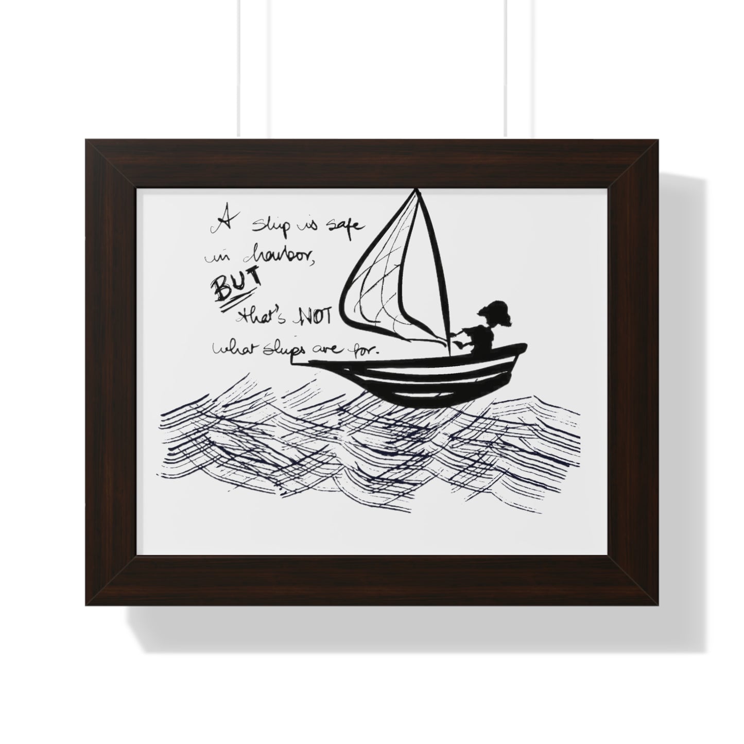 “Ship in harbor” Framed Horizontal Poster