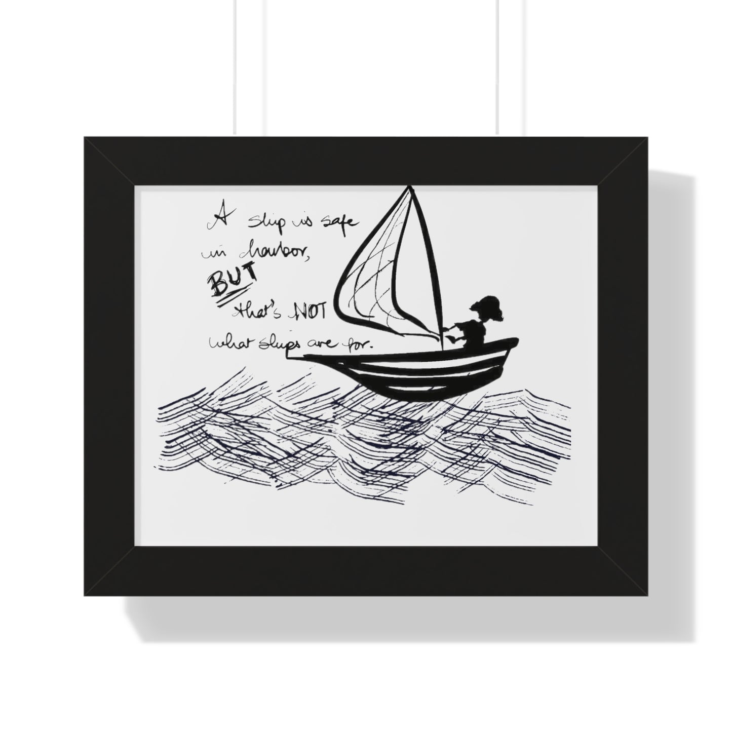 “Ship in harbor” Framed Horizontal Poster