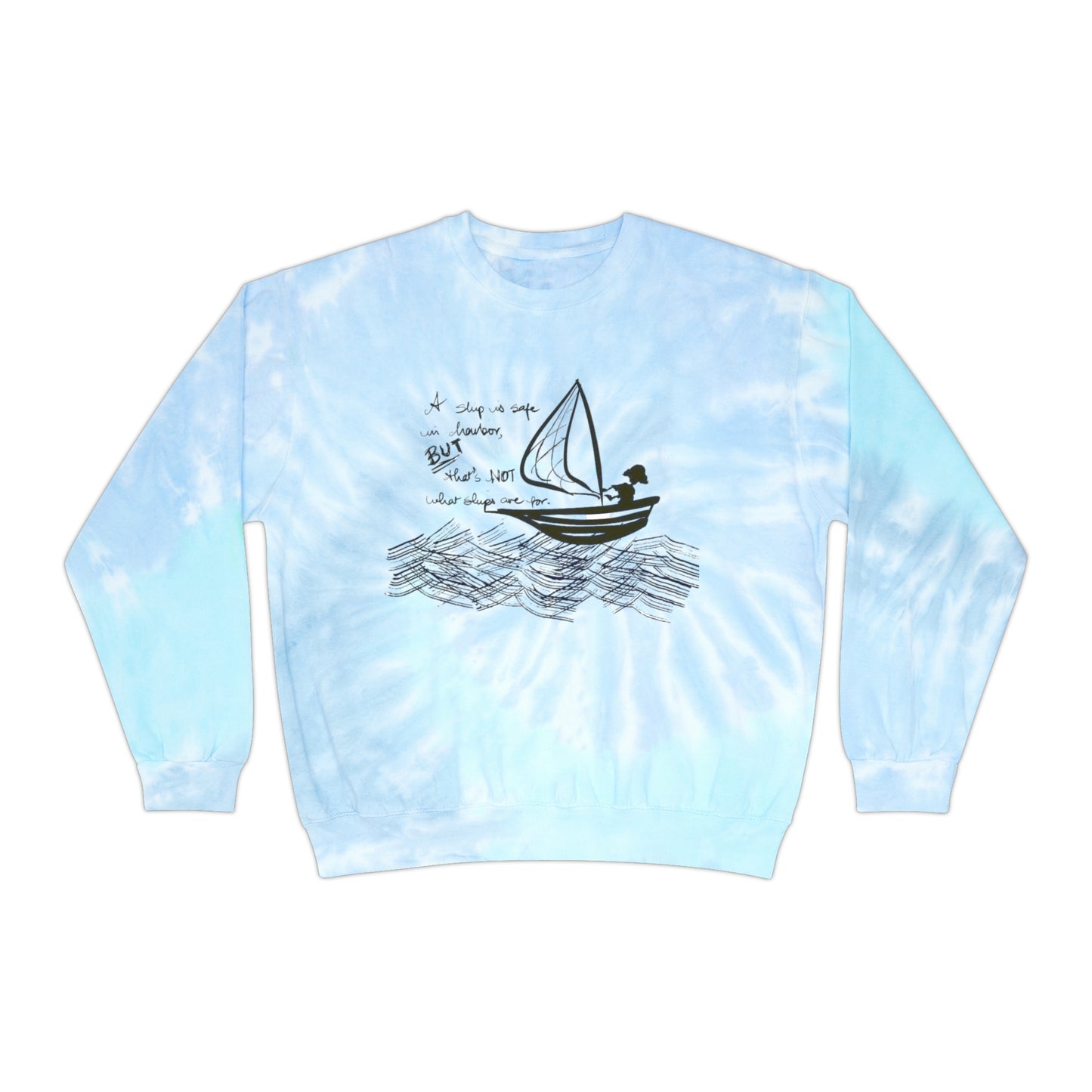 Ship in harbor Unisex Tie-Dye Sweatshirt