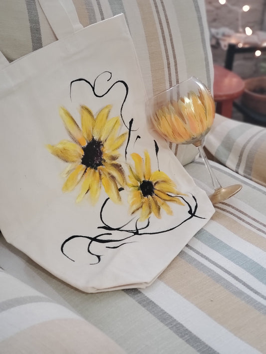 Sunflower Wine Glass