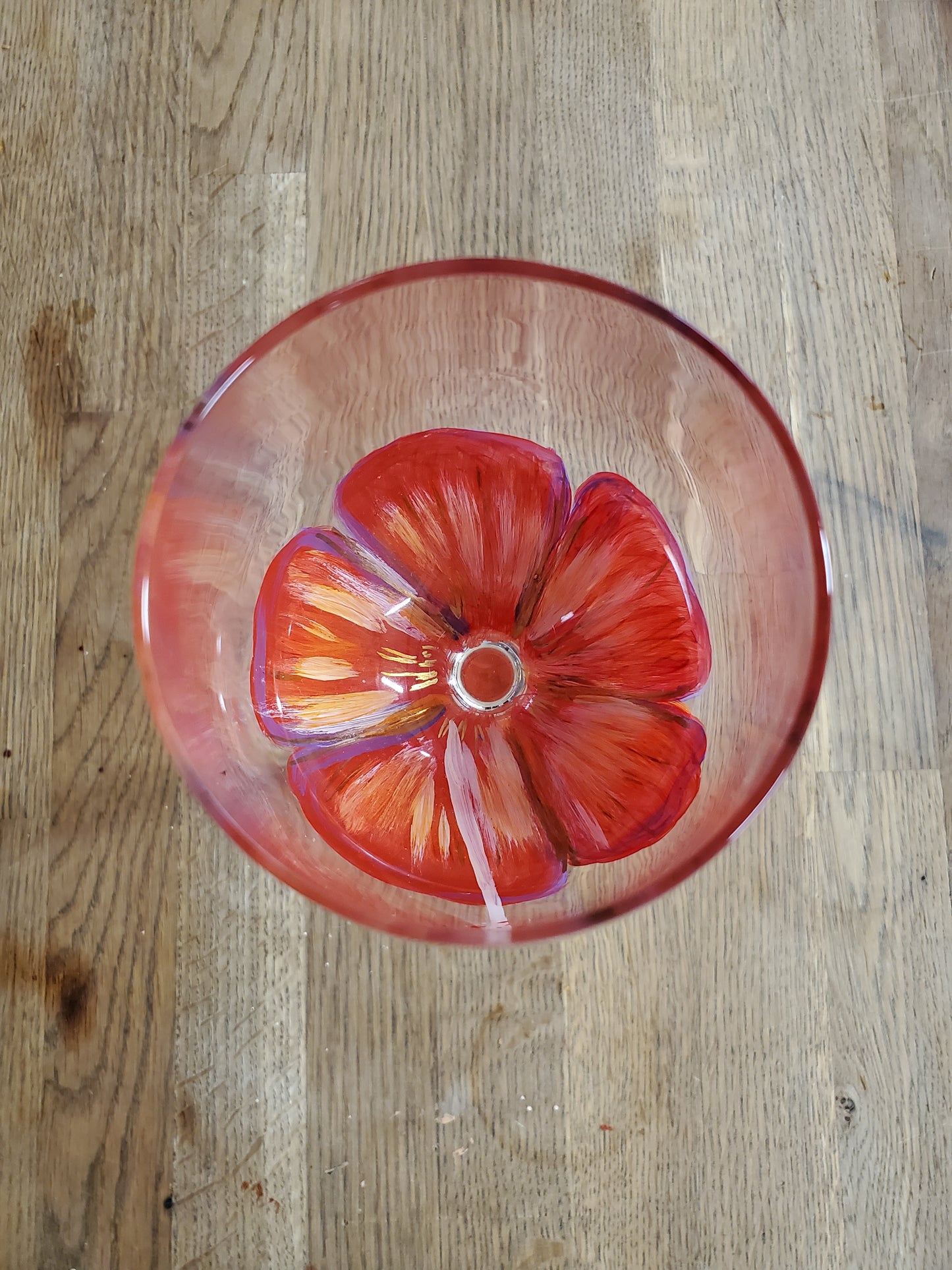 Hibiscus Hand-painted Wine Glass